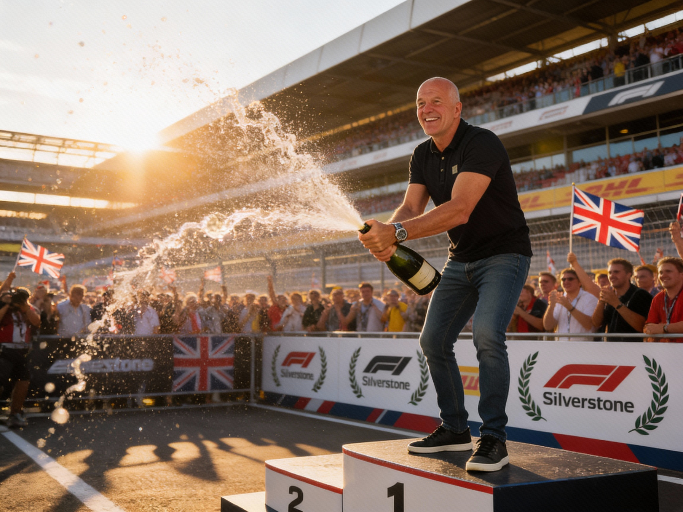 Steve Bull on the Silverstone podium