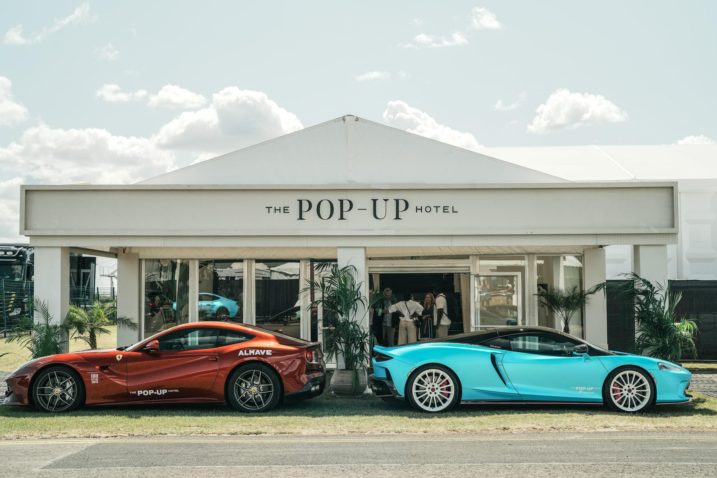 The Pop Up Hotel entrance at Silverstone