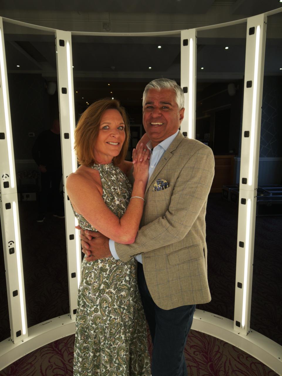 Suresh and Paula inside the 360me 3D scanner